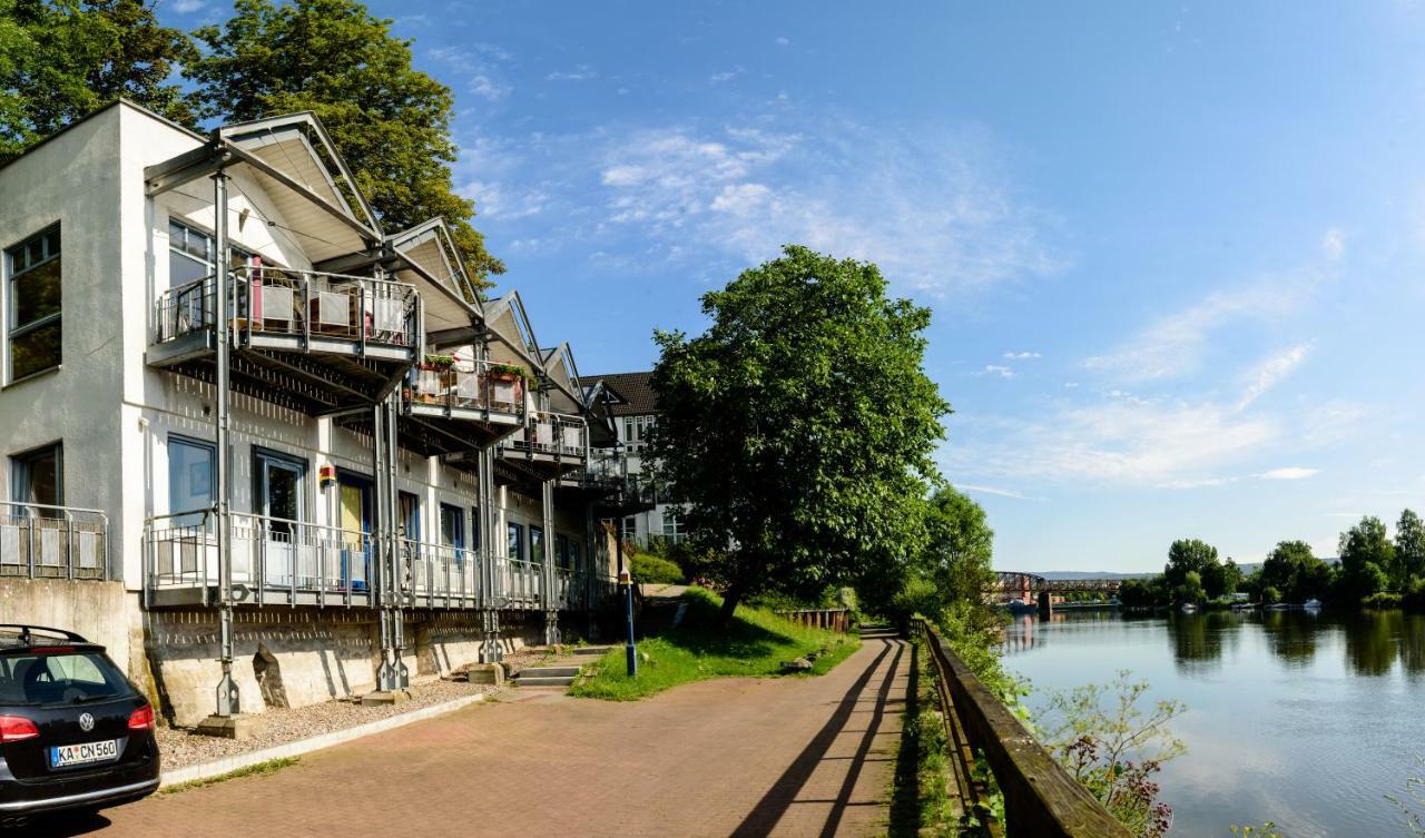 Weserwohnung - Bootshaus Urlaub Am Wasser Hamelin Ngoại thất bức ảnh